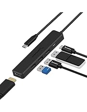 Sabrent USB C Hub 5 in 1 USB Multi-Port with 4k HDMI, USB 3.0 Port, 4K 60W Power Delivery Compatible for USB C Laptops and Other Type C Devices (HB-TC5P)