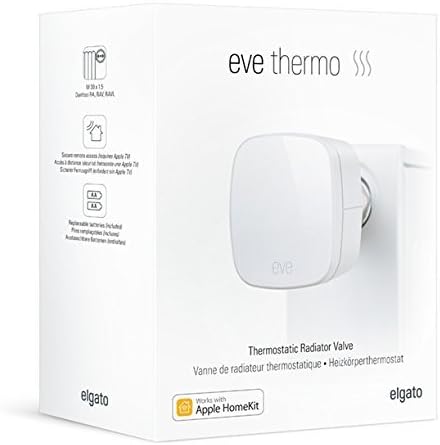 Elgato Eve Thermo - App-Enabled Thermostatic Radiator Valve with Apple HomeKit Technology, Bluetooth Low Energy