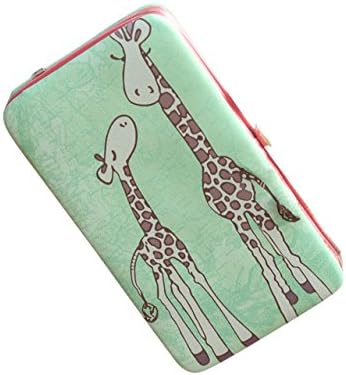 HeySun Women's Cartoon Giraffe Phone Pocket Wallet Box Money Clip Purse Clutch(Green)
