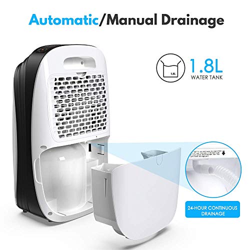 RINKMO 30 Pint Dehumidifier for Home Basements Bedroom Garage, Safe Mid Size Portable Dehumidifiers for Medium Spaces up to 1050 Sq Ft with Continuous Drain Hose Outlet to Reduce Moisture - Thumbnail 4