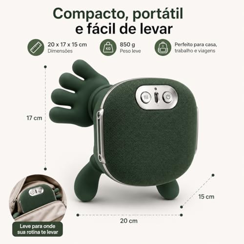 Massageador Mãozinha Elétrico Pescoço Ombro Aquecimento Recarregável USB 3D
