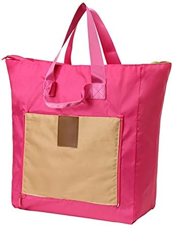 Hansying Large Capacity Waterproof shopping bag Folding Tote Bag Travel Bag (Pink)
