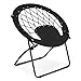 Giantex Folding Bunjo Bungee Chair, Outdoor Camping Gaming Hiking Chair, Perfect for Garden Patio, Web Chair Portable, Steel Bungee Dish Chairs for Adults Kids, Black