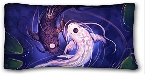 Generic Personalized ( Animals Yin Yang Koi Fish ) Popular 20x36 inch One Side Pizza Rectangle Pillowcase suitable for Twin-bed PC-Red-18247