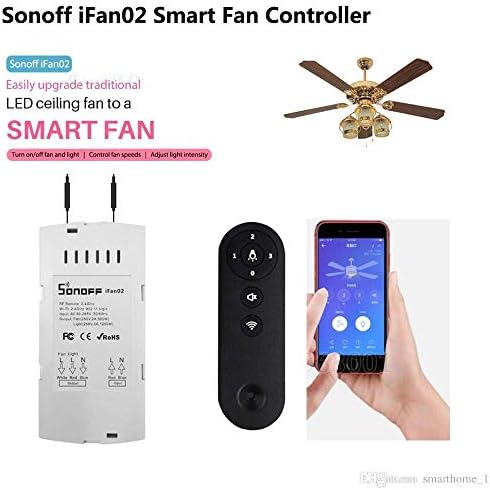 DENLER 2 Channel Dimmer Smart WiFi Switch for Fan and Light with RF Remote Control Fan Speed with Android and iPhone and Remote, Compatible with Alexa Google Home