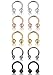 Jstyle 10 Pcs a Set 316L Stainless Steel 16G Nose Piercing Septum Lip Nipple Eyebrow Rings Hoop Horseshoe Helix Tragus Cartilage Ear Piercings 8mm