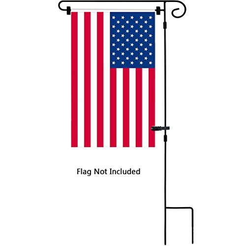 Garden Flag Stand,Yard Garden Flag Pole Holder with shtopper and Clips Holds flags up to 14.5" in width without flag