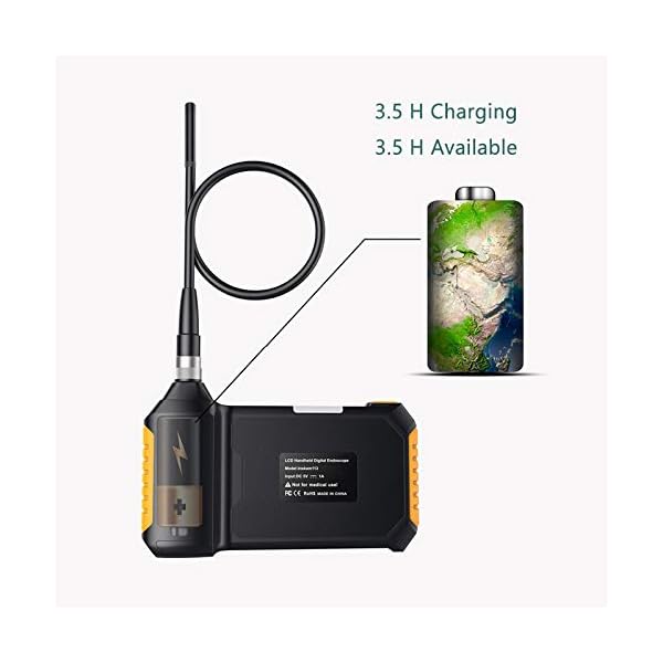 QIANG Endoskop, Endoskopkamera Upgrade 5.0 Megapixel 1080P HD Inspektionskamera Mit 2600mAh Akku Halbstarre… – Bild 6