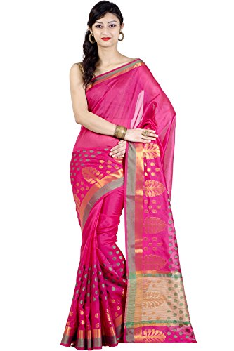Chandrakala women s pink banarasi art silk saree