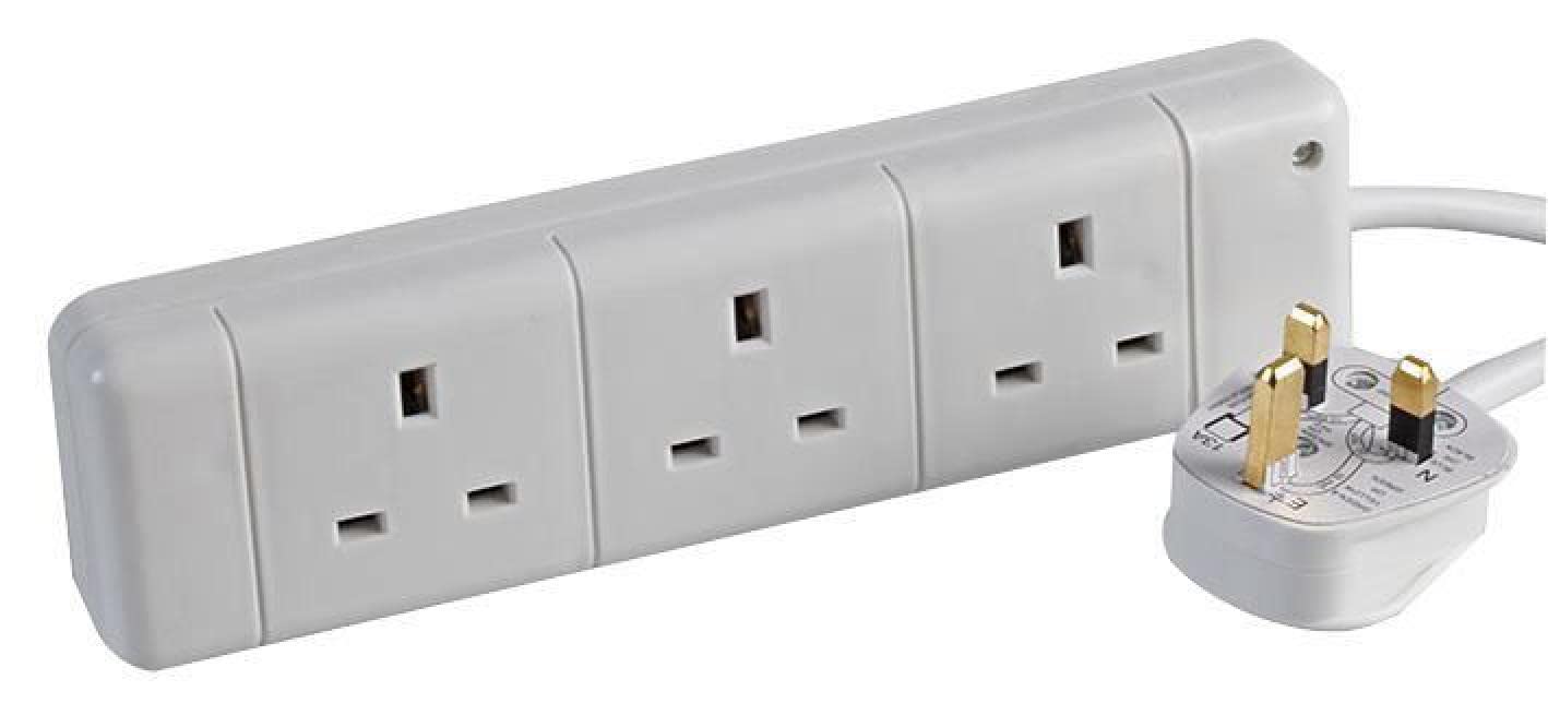 pro elec PELB1802 3 Gang Extension 3m, White