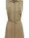 Awesome21 Women's Sleeveless Button Down Shirt Dress w/Attached Belt