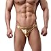 MuscleMate Premium Men's Sexy G-String Comfort Thong Golden Low Raise Underwear (S, Golden)