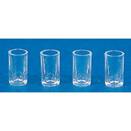 Dollhouse Miniature Chrysnbon Set of 4 Clear Glasses
