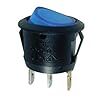 12-Volt-Round-3-Prong-BLUE-LED-Rocker-Switch-SPST-Toggle-Switch-12V-5-Pack