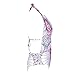 Dreaweet Sexy Geometric Print Backless One Piece Floral Bikini Swimsuit(FBA)