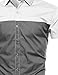 Style by William Color Block Button Down Short Sleeve Shirt Gray L