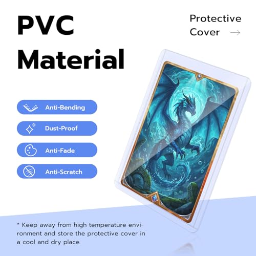 Mcbazel 100 pcs 3 x 4 Inch Toploader Card Sleeves, Plastic Trading Card for Baseball Card, Protective Card Holder for Standard,MTG,YuGiOh,TCG