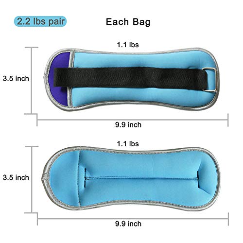 Vaupan Small Ankle Wrist Weights, Mini Leg Arm Hand Cuff Weights for Women Men Kids Toddler Children, Exercise Equipment with Adjustable Straps for Fitness Gym Dancing Walking Aerobics (1 Pair, 2lb)