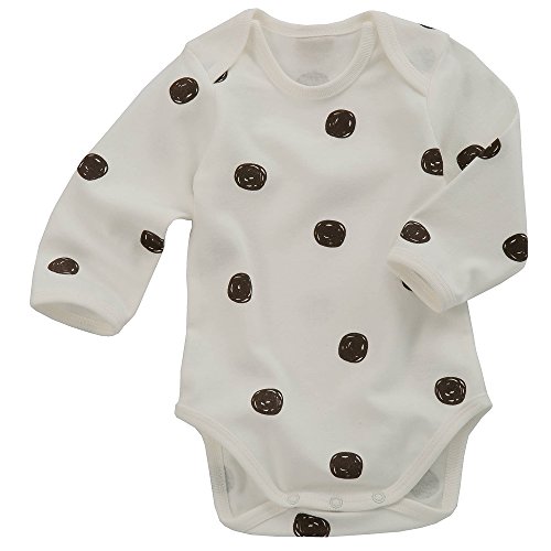 STAR AND DOTS Bodysuit Baby Boy and Girl Long Sleeve 100% Certified Organic Cotton (24m, dots)