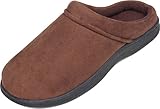 LUXEHOME Men's Slip On Indoor/Outdoor Fleece Scuffs Slipper