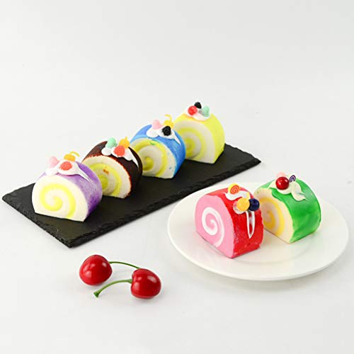 YDZN Realistic Artificial Dessert Mixed Fake Cake Food Model Simulation Swiss Roll Photography Props Kitchen Home Decoration Display(1pc,Color Random)
