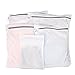 Kealive Laundry Bags, Mesh Wash Bags, Travel Laundry Bag(5pcs) - White Wash Bag with Zipper (2 Large, 2 Medium and 1 Small)