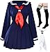 Classic Japanese School Girls Sailor Dress Shirts Uniform Anime Cosplay Costumes with Socks Set