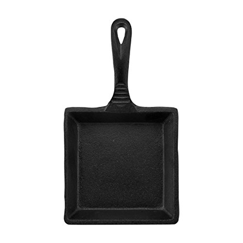 CasaModa 5178396 Pre-Seasoned Cast Iron Mini Square Fry Pan, 5-Inch