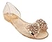 MayBest Women Summer Bling Bowtie Peep Toe Jelly Sandal Flat Shoes