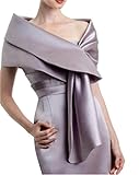 Meet Edge Women's Satin Shawl Wrap for Evening/Wedding Party