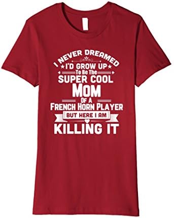 Womens Cool Mom French Horn Player Marching Band Premium Shirt XL Cranberry