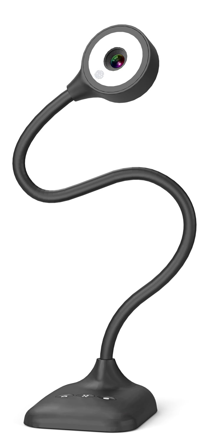 PAKOTOO Document Camera & USB Visualizer 5MP, for A3 Size, LED Light, iOS, Dual Microphone, Image Inversion, Folding with Zoom, Skype, Teams, OBS. for Windows, MacOS, Linux, Chromebook