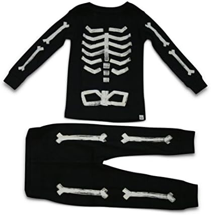 Baby Gap Boys 2-Piece Long Sleeve Shirt Top and Pants Sleep PJ Set (3 Years, Skeleton Bones - Glow In The Dark)