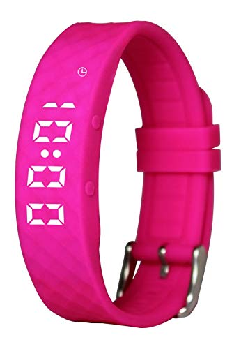 Pink Pivotell Vibratime: Vibrating Pill Reminder Alarm Watch - with up to 12 Daily Alarms - Rechargable (USB charger included)