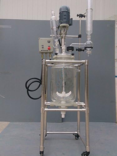Factory Price 30L Double wall Glass Reactor with Teflon Sealing w explosion proof motor /Reflux Flask for safe laboratory test