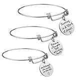 iJuqi Nurse Gift Bangle Bracelet Set - 3 PCS Stainless Steel Expendable Inspirational Nursing Bangle Bracelets, Nurse Gifts Jewelry Set for Women, Graduation Gifts, Birthday Gifts (Silver)