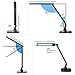 Coocheer LED Desk Lamp with Touch Control Swing Arm Dimmable Office Lamp Eye Caring Table Lamp with USB Charging Port (Black/ 5 Dimmer pro)