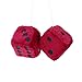 WINOMO 2.8 Inch Red Fuzzy Dice Auto Car Rearview Mirror Hanging Accessories for Car Decoration
