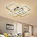 LED Ceiling Light Fixture with Remote Control,Chandelier Modern Acrylic Lighting Flush Mount Lamp 8 Heads for Dining Room Bedroom Square Kitchen Light Fixtures,Dimmable Light Color Changeable (White)