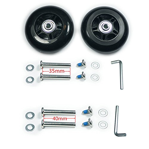 YongXuan Mute Wear-Resistant Luggage Suitcase Replacement Wheels Kit Inline Outdoor Skate Replacement Wheels (80mm × 24mm)