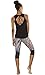 icyzone Yoga Tops Activewear Workout Clothes Open Back Fitness Racerback Tank Tops for Women (XL, Black/Grey)