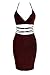 ioiom Woman's Strappy Backless Bandeau Stretchy Slim Fit Tight Summer Midi Dress Wine L