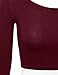 Doublju Fitted Round Neck & Mockneck Crop Top BURGUNDY LARGE