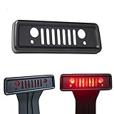 Airisland Brake Light Cover for Jeep Wrangler Third Tail Light Cover Rear Lamp Protector for 2007-2017 Jeep Wrangler JK and JKU Unlimited Accessories Durable Aluminum with Black Coating Finish V2.0