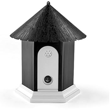 BIG DEAL Ultrasonic Outdoor Dog Bark Controller Anti-Barking Training Tool Device in Birdhouse Shape (Black)