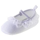Kuner Baby Girl Christening Baptism Toddler Shoes Dance Ballerina Slipper with Bow Ribbon