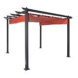 Coolaroo Constantine Pergola, Backyard or Patio Shade Pergola, Light Filtering 90% UV Block, (9' X 9'), Terracotta