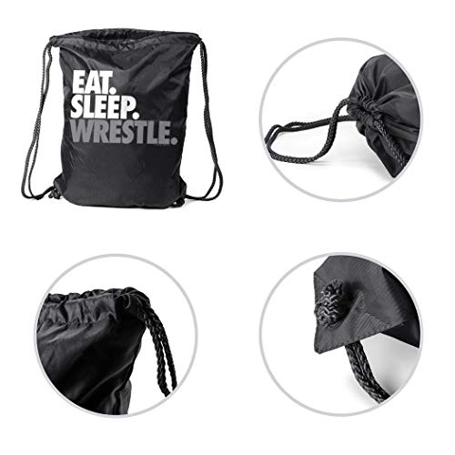 ChalkTalkSPORTS-Wrestling-Sport-Pack-Cinch-Sack-Eat-Sleep-Wrestle-Black