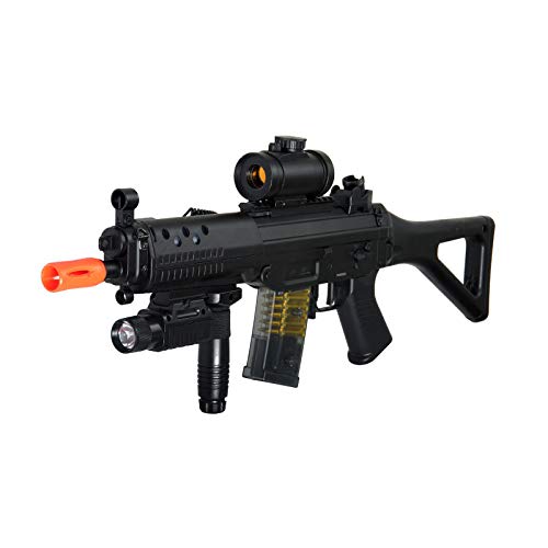 Double Eagle A&N M85P Airsoft Gun AEG Electric Rifle Great Starter Full & Semi Automatic with 2000 6mm BBS & Spare Magazine/Clip, Full Size, Black