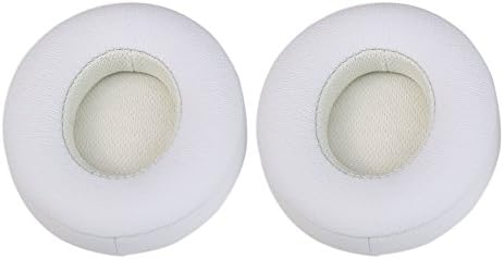 Memory Foam Protein Leather Earbuds Ear Pads Cushion Replacement for Beats SOLO 2 / 3 Wireless On Ear Headphones ONLY (White)